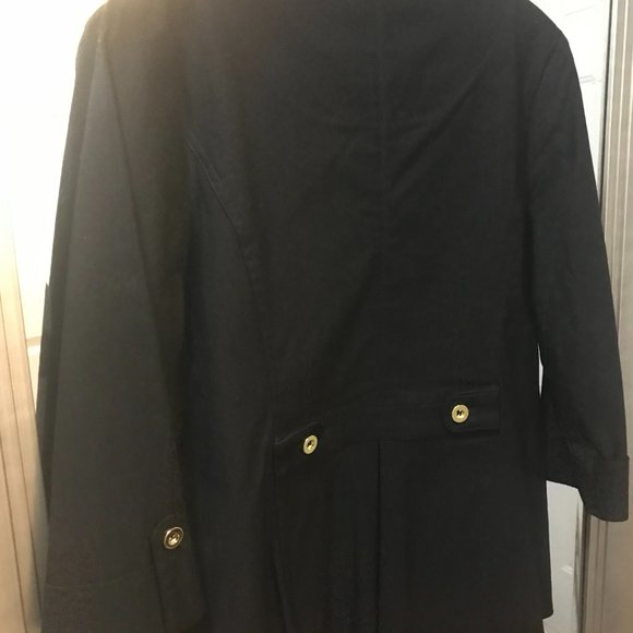 LADIES BLACK ATTYRE NEW YORK BLAZER JACKET TAPERED WITH GOLD BUTTONS SIZE SMALL - Picture 5 of 5